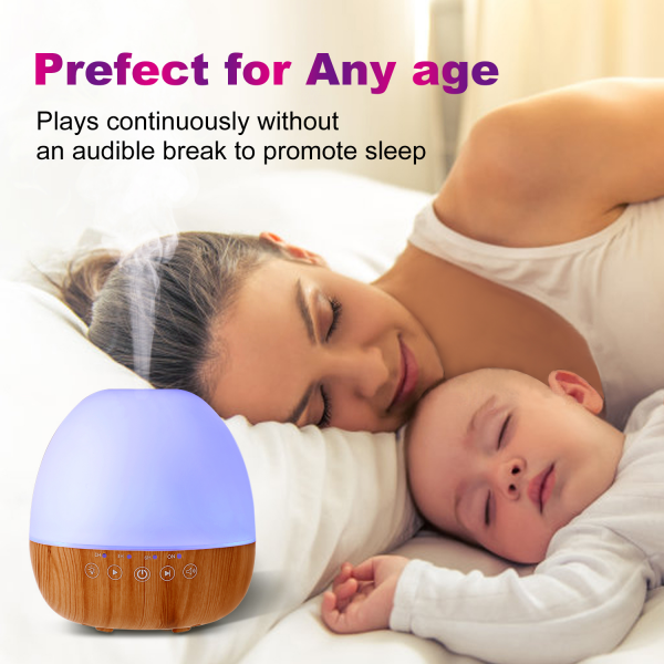 Round Shaped Soothing Sounds Sleep Aid Device Aroma Oil Diffuser White Noise Machine
